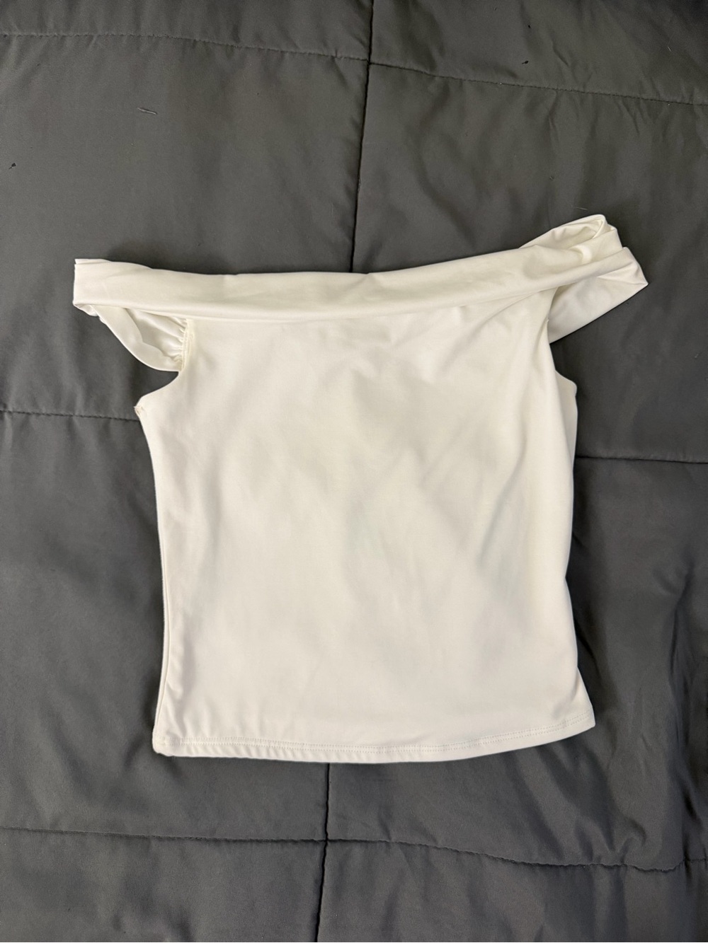 Women's Off-Shoulder White Stretch Top